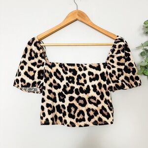H&M Leopard Print Crop Top